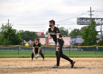 Richardson delivers a pitch against Wildwood Catholic Academy in the first round of the South Jersey Non-Public B playoffs on May 26. (Photos by Mark Zimmaro)