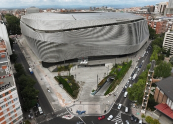 A drone view shows Santiago Bernabeu stadium in Madrid Sept. 8, 2025. Pope Leo XIV will make a June 6-12 apostolic visit to Spain. Initially the iconic soccer stadium was supposed to be a venue for youth vigil, but organizers say its 85,000 capacity is too small for the estimated 300,000 young people expected as they're working with local authorities to find a bigger space. OSV News photo/Guillermo Martinez, Reuters)
