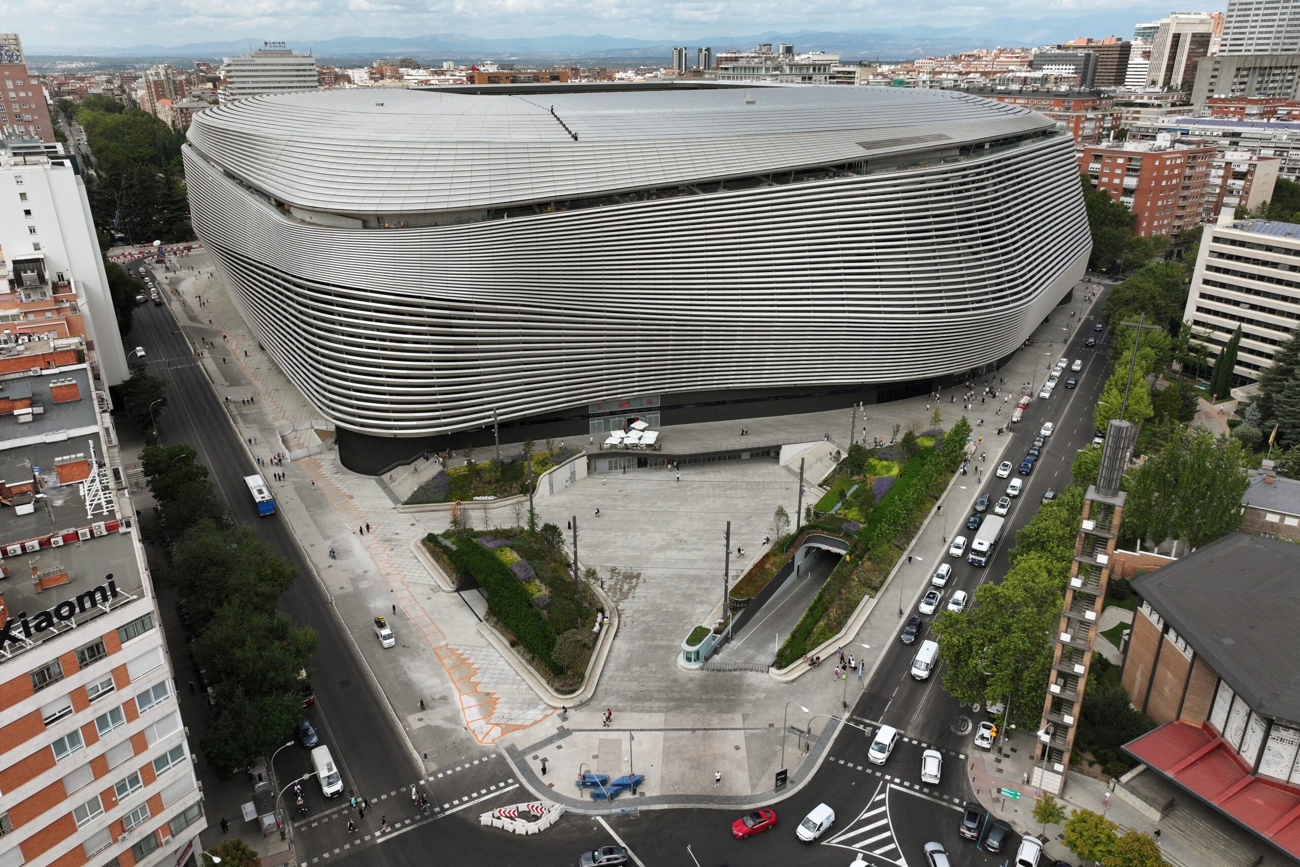 A drone view shows Santiago Bernabeu stadium in Madrid Sept. 8, 2025. Pope Leo XIV will make a June 6-12 apostolic visit to Spain. Initially the iconic soccer stadium was supposed to be a venue for youth vigil, but organizers say its 85,000 capacity is too small for the estimated 300,000 young people expected as they're working with local authorities to find a bigger space. OSV News photo/Guillermo Martinez, Reuters)