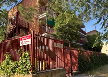 Exterior of the CEDIA 24 horas, a social center run by Caritas Madrid that serves as a shelter and offers social services, psychological care and workshops for the city's homeless May 28. Pope Leo XIV will visit the center when he arrives in Madrid June 6. (OSV News photo/Paulina Guzik)